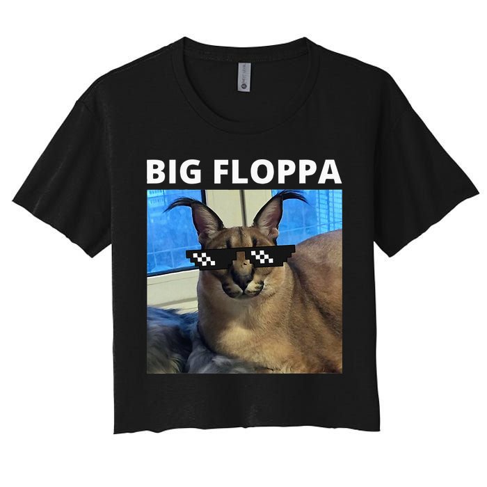 Big Floppa Meme Cat Women's Crop Top Tee
