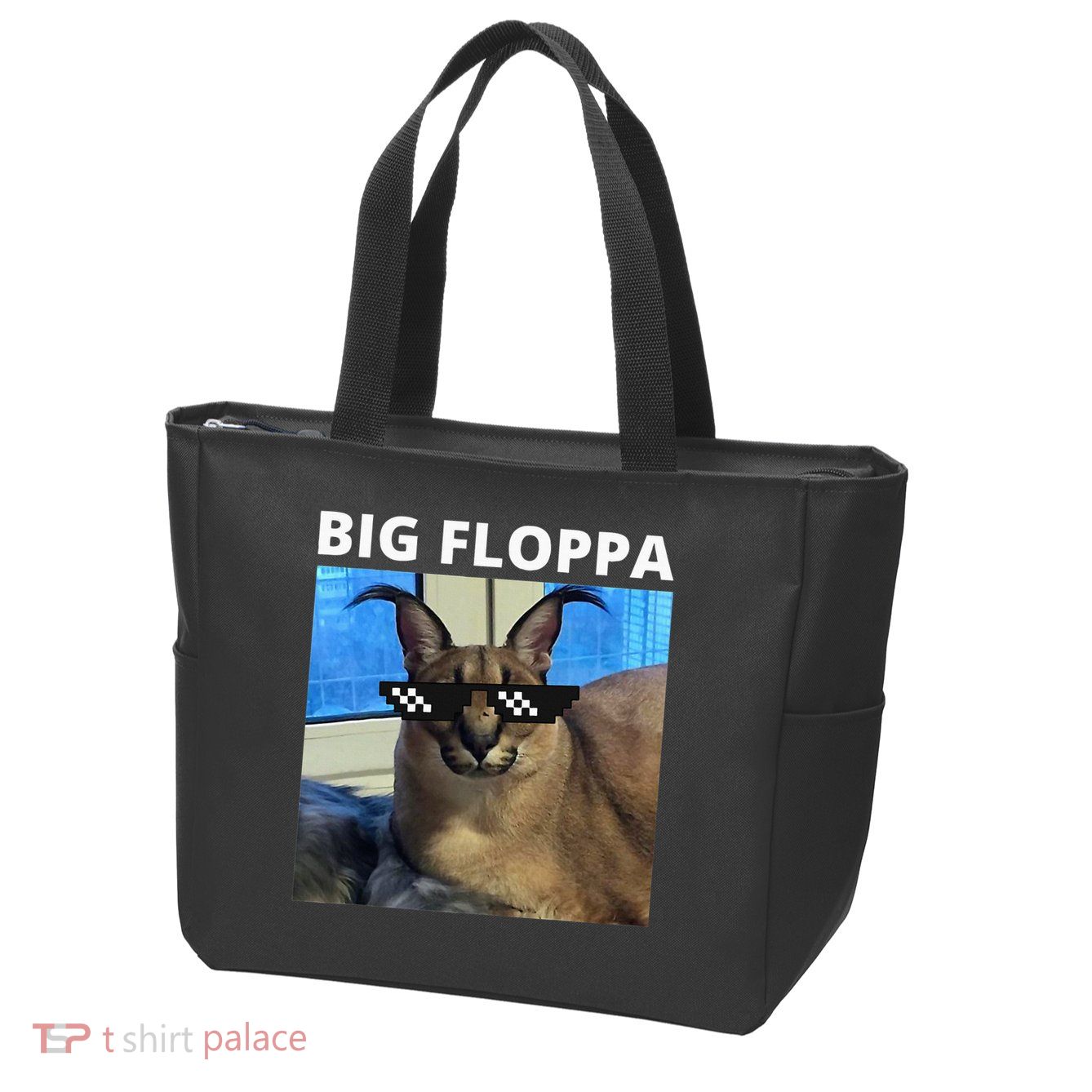 Big Floppa Meme Cat Zip Tote Bag