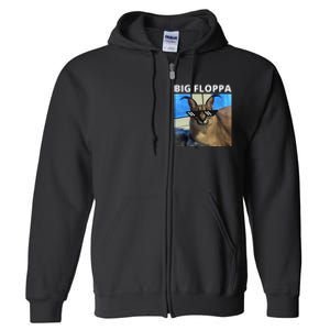 Big Floppa Meme Cat Full Zip Hoodie