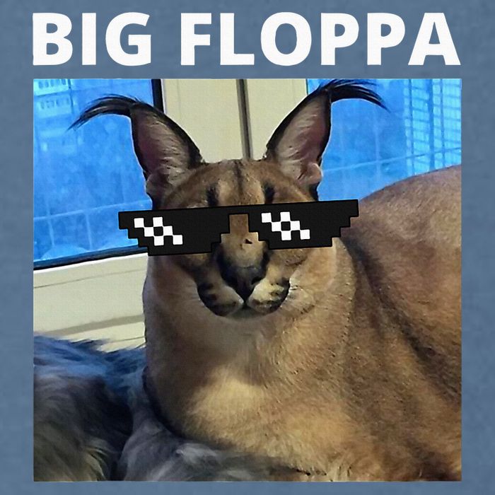 Big Floppa Meme Cat Garment-Dyed Sweatshirt