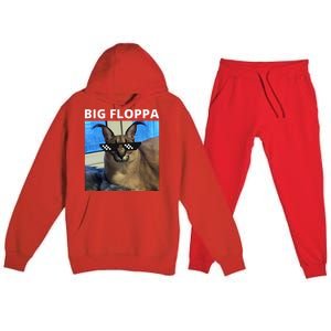 Big Floppa Meme Cat Premium Hooded Sweatsuit Set