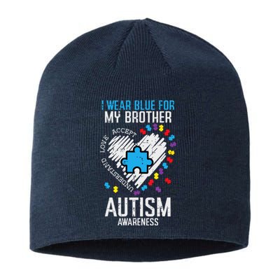 Blue For My Brother Autism Awareness Family Sister Sibling Sustainable Beanie