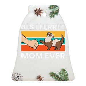 Best Ferret Mom Ever Love Ferret Ceramic Bell Ornament