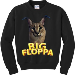 Big Floppa Meme Cat Kids Sweatshirt