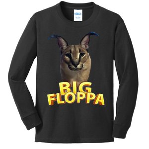 Big Floppa Meme Cat Kids Long Sleeve Shirt