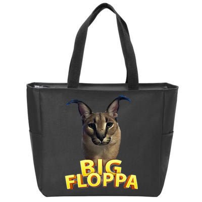 Big Floppa Meme Cat Zip Tote Bag