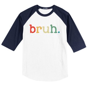 Bruh Funny Meme Saying Brother Greeting Gifts Baseball Sleeve Shirt