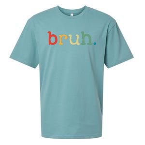 Bruh Funny Meme Saying Brother Greeting Gifts Sueded Cloud Jersey T-Shirt