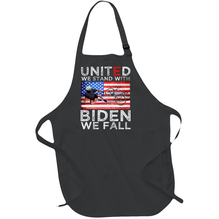 Biden Falling Memes United We Stand With Biden We Fall Funny Full-Length Apron With Pockets