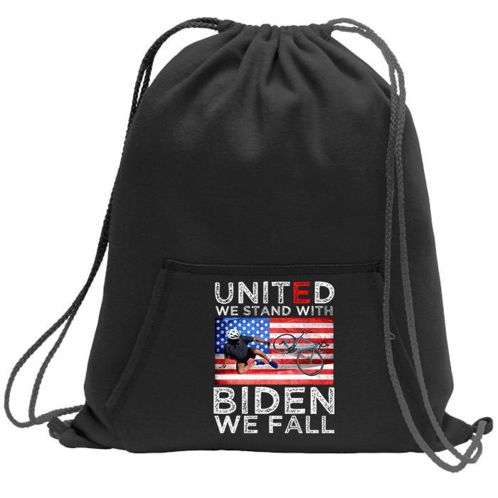 Biden Falling Memes United We Stand With Biden We Fall Funny Sweatshirt Cinch Pack Bag