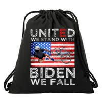 Biden Falling Memes United We Stand With Biden We Fall Funny Drawstring Bag