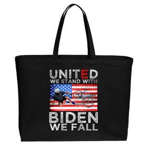 Biden Falling Memes United We Stand With Biden We Fall Funny Cotton Canvas Jumbo Tote