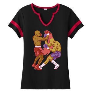 Boxers Fighting Match Ladies Halftime Notch Neck Tee