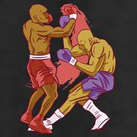 Boxers Fighting Match 7 Panel Mesh Trucker Snapback Hat