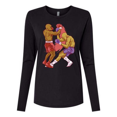 Boxers Fighting Match Womens Cotton Relaxed Long Sleeve T-Shirt