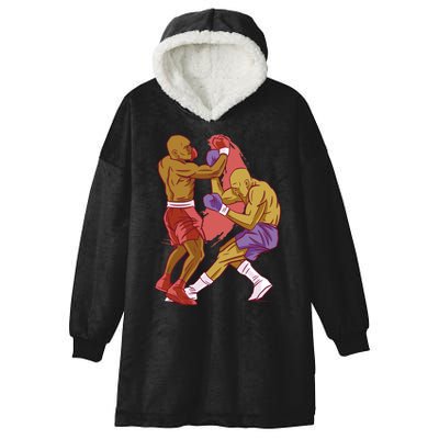 Boxers Fighting Match Hooded Wearable Blanket