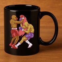 Boxers Fighting Match 11oz C Handle Ceramic Mug