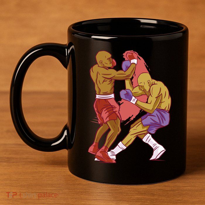 Boxers Fighting Match 11oz C Handle Ceramic Mug