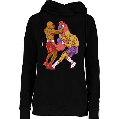 Boxers Fighting Match Womens Funnel Neck Pullover Hood