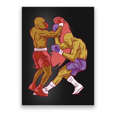 Boxers Fighting Match Poster