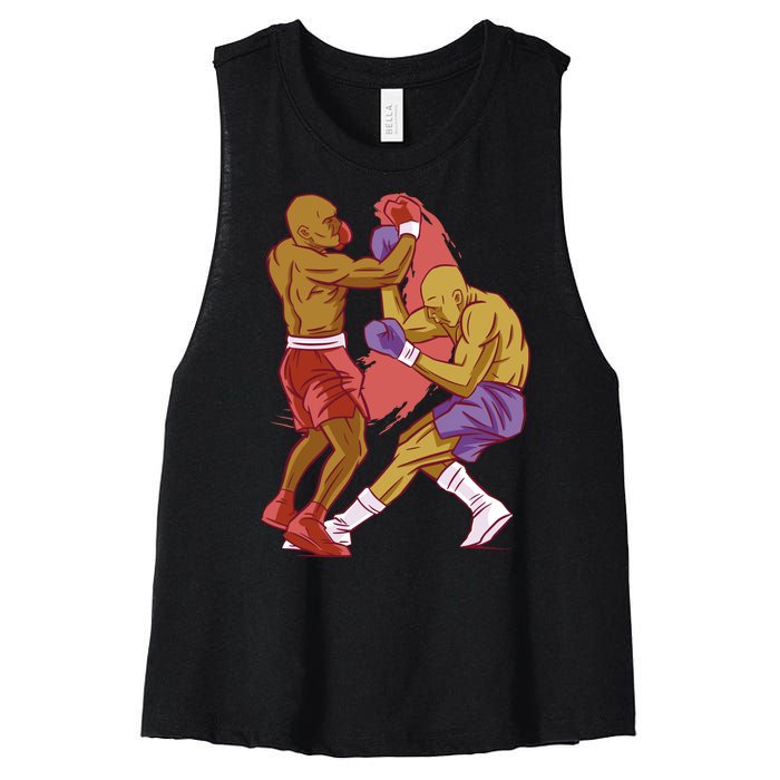 Boxers Fighting Match Women's Racerback Cropped Tank