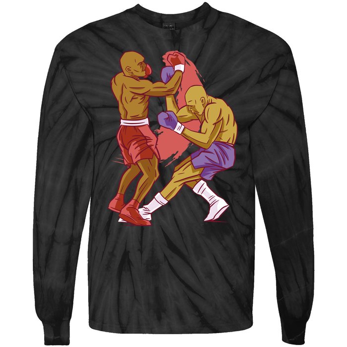 Boxers Fighting Match Tie-Dye Long Sleeve Shirt