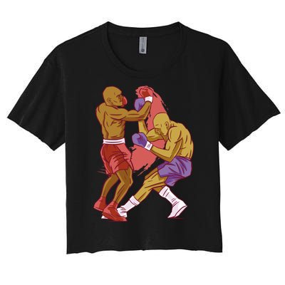 Boxers Fighting Match Women's Crop Top Tee