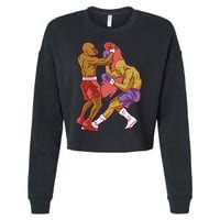 Boxers Fighting Match Cropped Pullover Crew