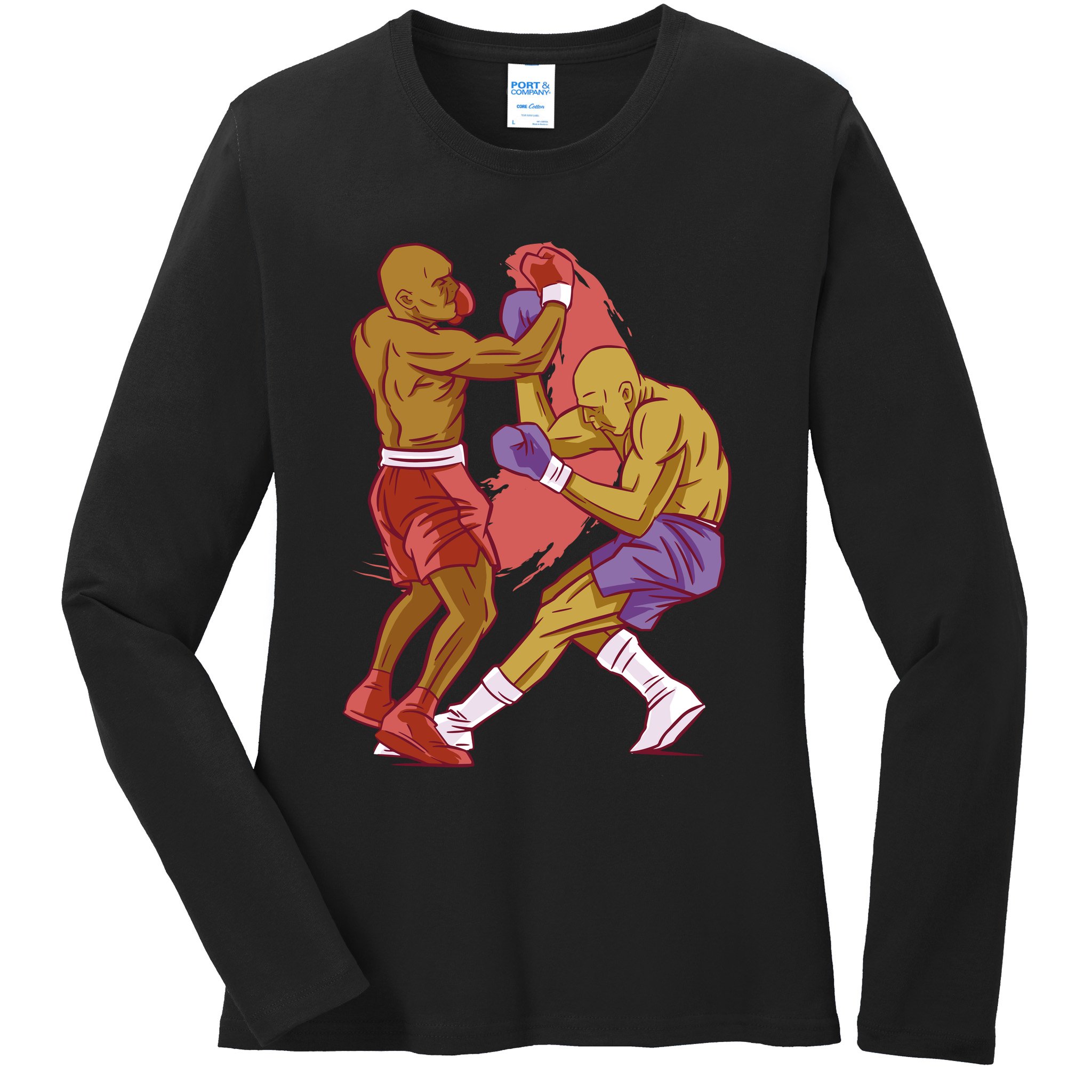 Boxers Fighting Match Ladies Long Sleeve Shirt