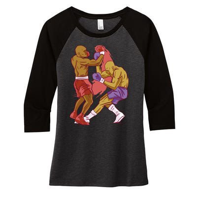 Boxers Fighting Match Women's Tri-Blend 3/4-Sleeve Raglan Shirt