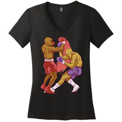 Boxers Fighting Match Women's V-Neck T-Shirt