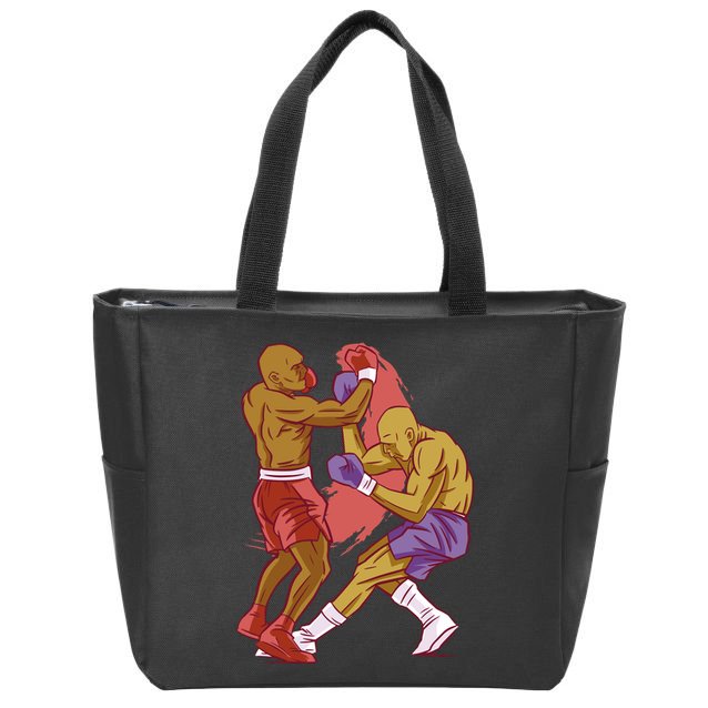 Boxers Fighting Match Zip Tote Bag