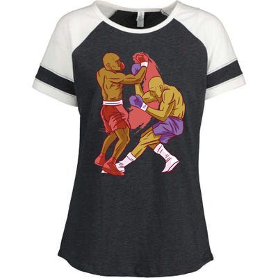 Boxers Fighting Match Enza Ladies Jersey Colorblock Tee