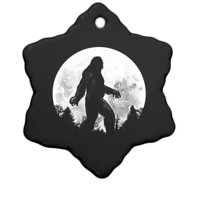 Bigfoot Full Moon Ceramic Star Ornament