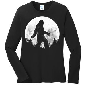 Bigfoot Full Moon Ladies Long Sleeve Shirt