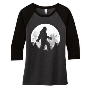 Bigfoot Full Moon Women's Tri-Blend 3/4-Sleeve Raglan Shirt