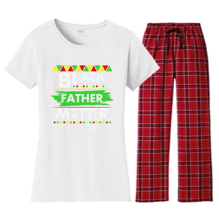 Black Father Matter Father's Day Juneteenth Africa Black Dad Women's Flannel Pajama Set