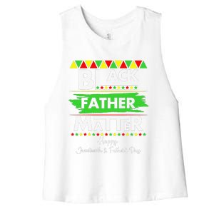 Black Father Matter Father's Day Juneteenth Africa Black Dad Women's Racerback Cropped Tank