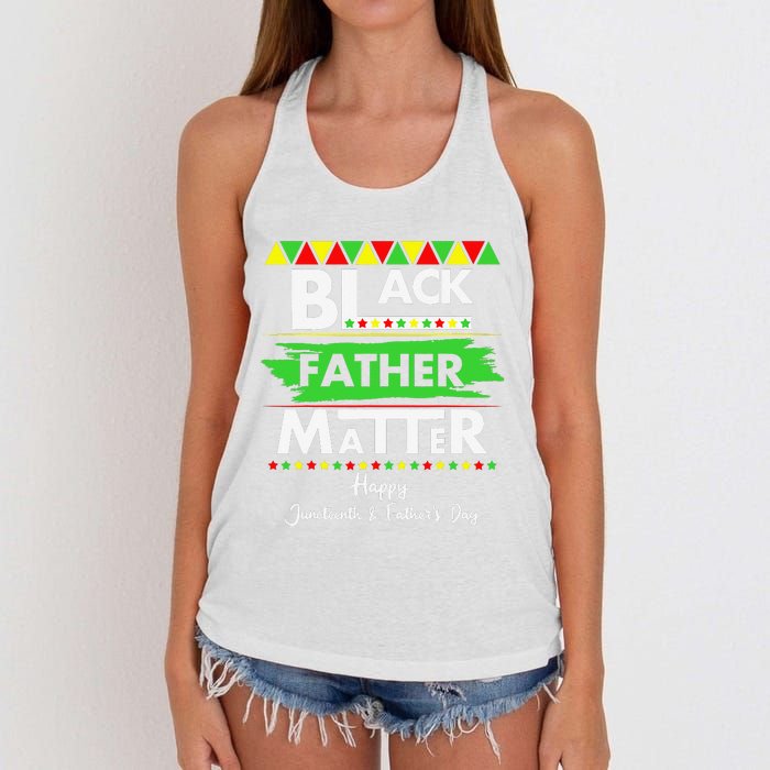 Black Father Matter Father's Day Juneteenth Africa Black Dad Women's Knotted Racerback Tank