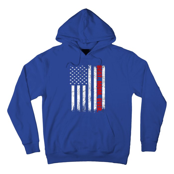 Best Firefighter Mom Ever With Usa Flag Red Line Gift Hoodie