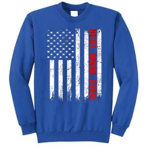 Best Firefighter Mom Ever With Usa Flag Red Line Gift Sweatshirt