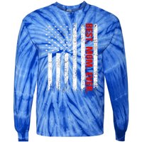 Best Firefighter Mom Ever With Usa Flag Red Line Gift Tie-Dye Long Sleeve Shirt