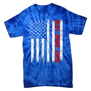 Best Firefighter Mom Ever With Usa Flag Red Line Gift Tie-Dye T-Shirt