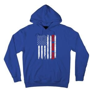 Best Firefighter Mom Ever With Usa Flag Red Line Gift Tall Hoodie