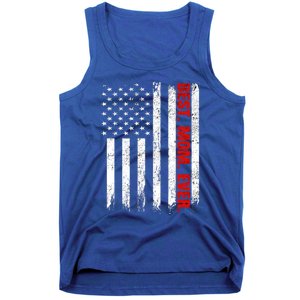 Best Firefighter Mom Ever With Usa Flag Red Line Gift Tank Top