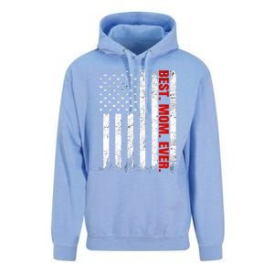 Best Firefighter Mom Ever With Usa Flag Red Line Gift Unisex Surf Hoodie