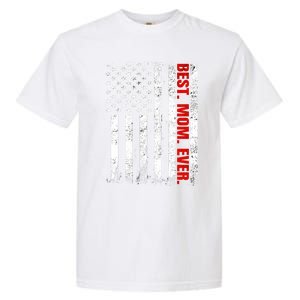 Best Firefighter Mom Ever With Usa Flag Red Line Gift Garment-Dyed Heavyweight T-Shirt