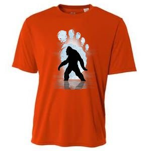 Bigfoot Footprint Moon Light Funny Sasquatch Cooling Performance Crew T-Shirt