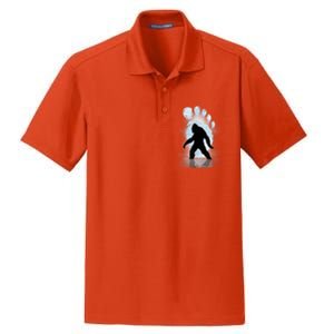 Bigfoot Footprint Moon Light Funny Sasquatch Dry Zone Grid Polo