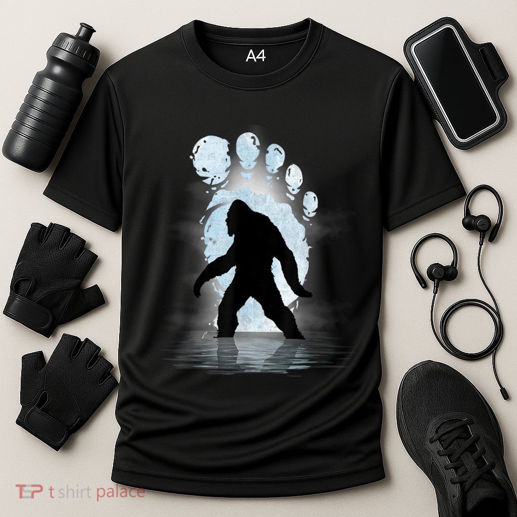 Bigfoot Footprint Moon Light Funny Sasquatch Performance Shirt